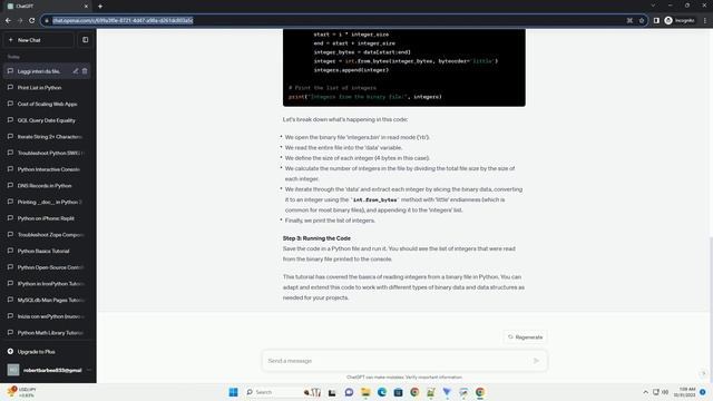 Reading integers from binary file in Python смотреть онлайн