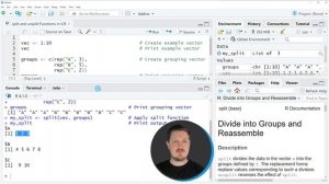 split & unsplit Functions in R (2 Examples) | Divide & Reassemble Data | Vector Object into Chunks