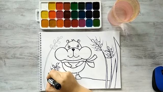 Как нарисовать Хомячка/How to draw a hamster смотреть онлайн