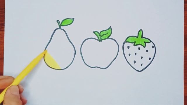 Fruit drawing for children Bolalar uchun meva rasm chizish Рисование фруктов для детей смотреть онлайн