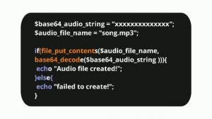 Convert base64 string into an audio mp3 file in PHP - devsuggest