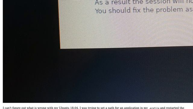 Ubuntu: Ubuntu 18.04 boot error: syntax error: unexpected end of file when loading .profile смотреть онлайн