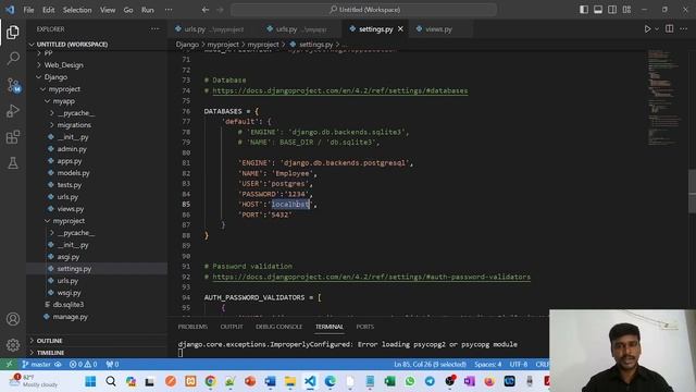 #7 | Django with PostgreSQL | Python Django Tutorial for Beginners | Full Stack Development