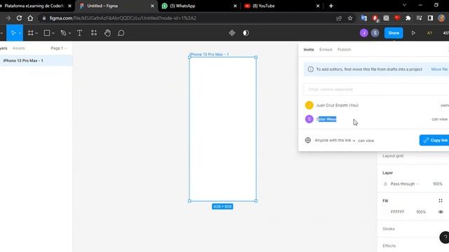 Como ENVIAR un link editable en FIGMA смотреть онлайн