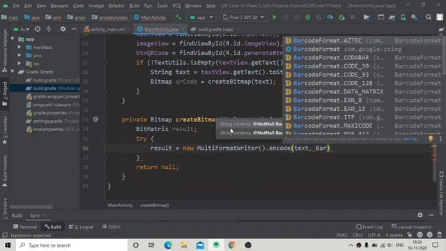 How To Make QR Code Generator Using Zxing (Zebra Crossing) Library - Android Studio Tutorial смотреть онлайн