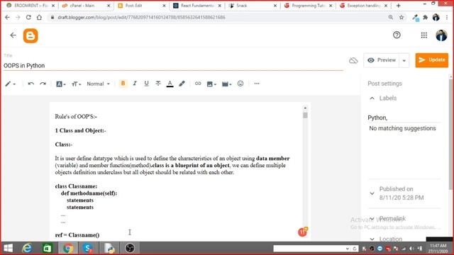 OOPS in Python, OOP Tutorials on Python, Python Tutorials by Shiva Sir