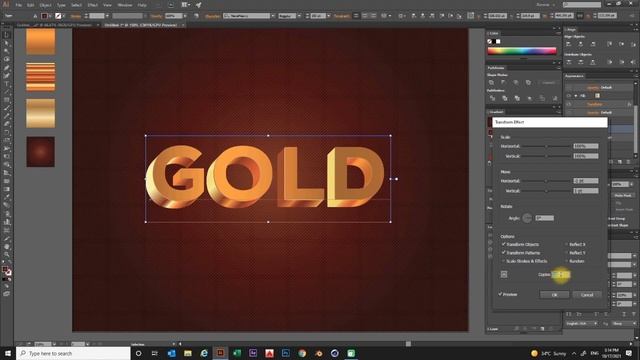 Editable 3D Text Gold Gradient in Adobe Illustrator FREE Tutorial смотреть онлайн