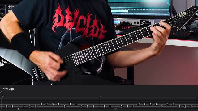DEICIDE LUNATIC OF GODS CREATION Eb STANDARD TUNING - INTRO RIFF WITH TABS смотреть онлайн