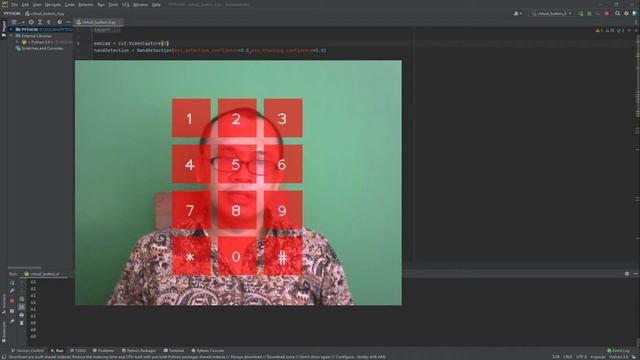 Virtual Keypad using opencv for machine control смотреть онлайн