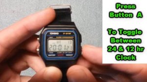 Casio F91W : How To Change The 24 Hour Clock