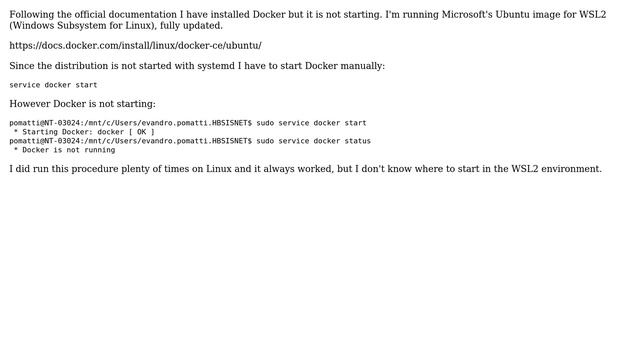 WSL2 - Docker not running on Ubuntu смотреть онлайн