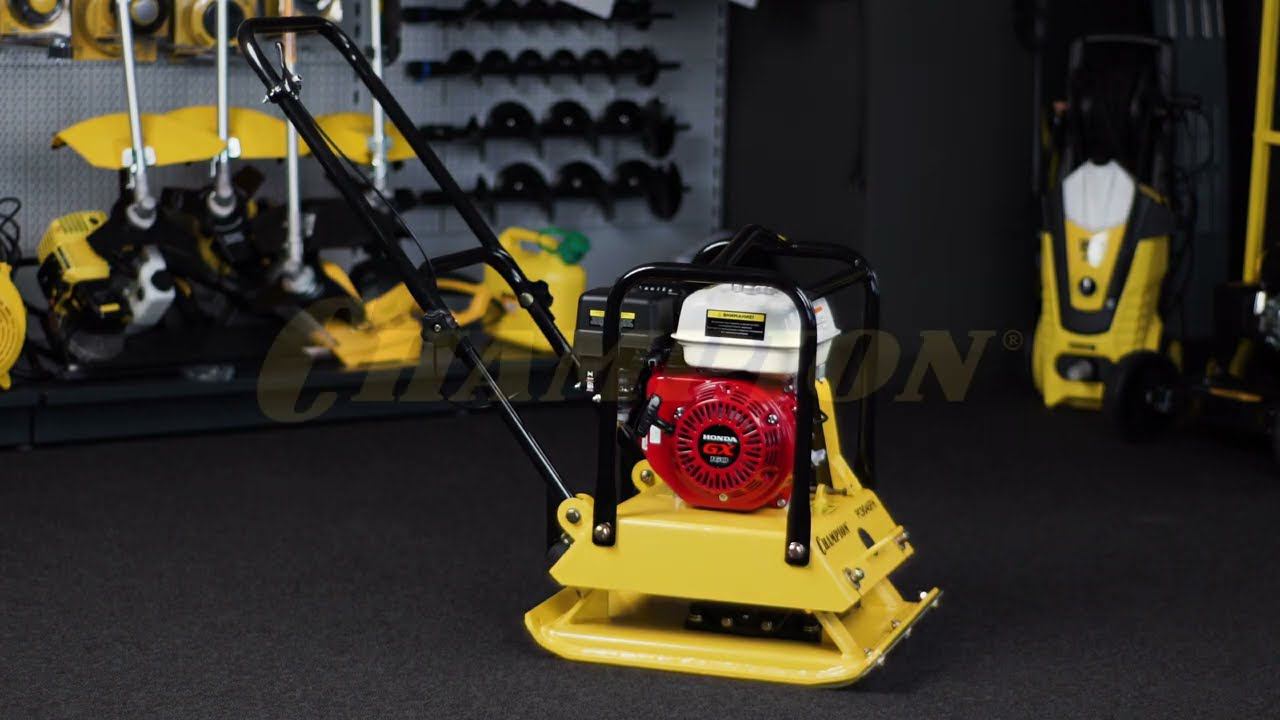 Видеоинструкция Champion: Виброплита. Комплектность, подготовка, запуск смотреть онлайн