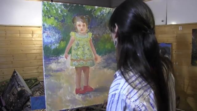 Портрет дочери Василисы, детский портрет, художник Фания Сахарова