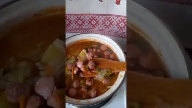 Суп . Как приготовить. Дома. Вкусный . Рецепты . Как приготовить . С сосисками. Картофель. Капуста