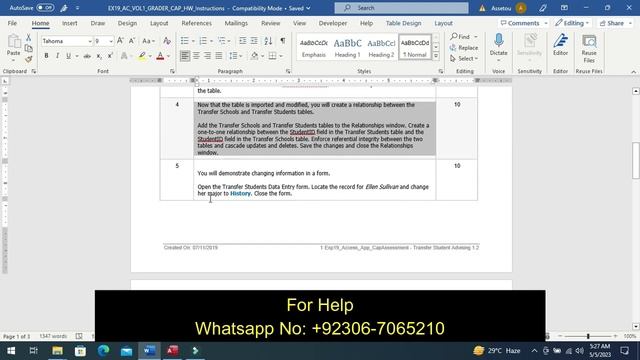 Exp19_Access_App_CapAssessment _ Transfer_ Student _Advising_1.2| Complete _Solution100%_|Advising.