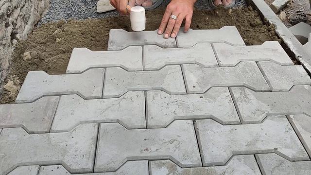Укладка тротуарной плитки Катушка.