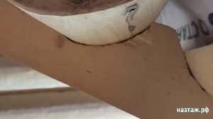 Лестница из полубрёвен в цокольный этаж