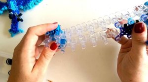 Попугай Голубчик Рио из резинок 3D Blu Macaw Rio Rainbow loom bands 3D