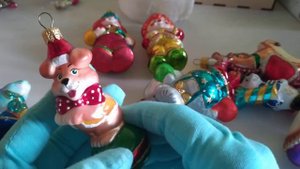 25. Ёлочные игрушки из серии "Цирк". Лисичанская фабрика