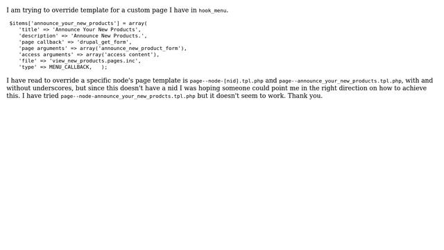 Drupal: Overriding page.tpl.php for a menu_hook page смотреть онлайн