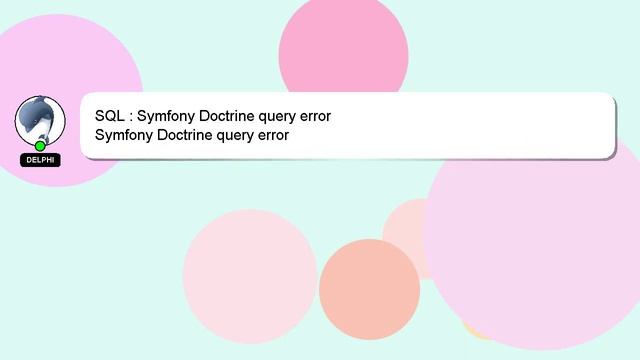 SQL : Symfony Doctrine query error