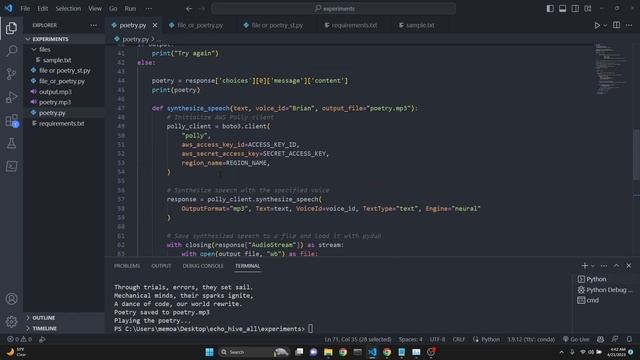Text to Speech Synthesis with GPT-4 AND AWS Polly