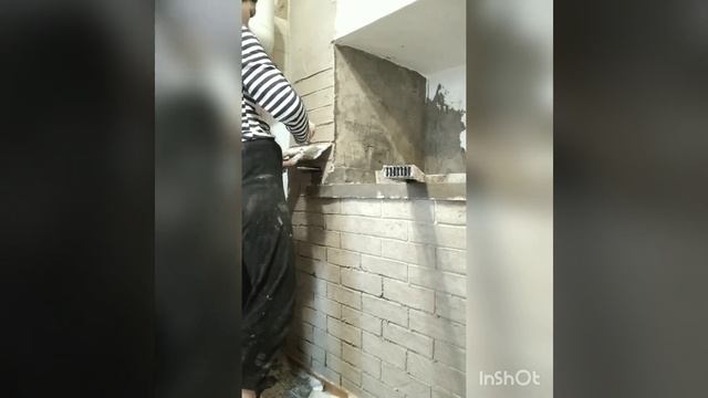 Как сделать декоративные кирпичи на печке. Полный ЭТАП ПРЕОБРАЖЕНИЯ смотреть онлайн