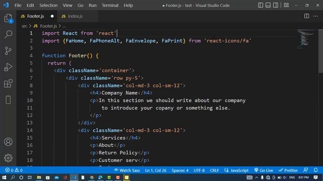React Footer смотреть онлайн