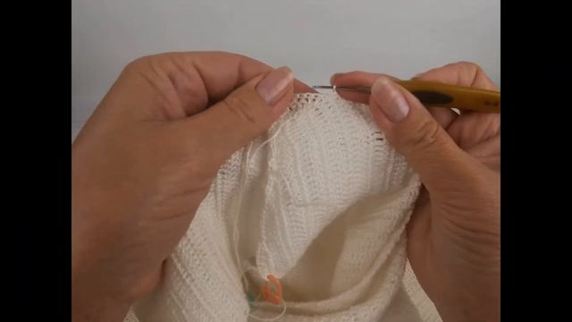 Рукав от проймы крючкомимитация втачного рукава Crochet Sleeve Head Imitation of a set-in sleeve