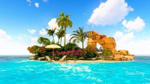 Тропический райский остров | Расслабляющие звуки пляжа, шум волн и пение птиц | Блаженный сон