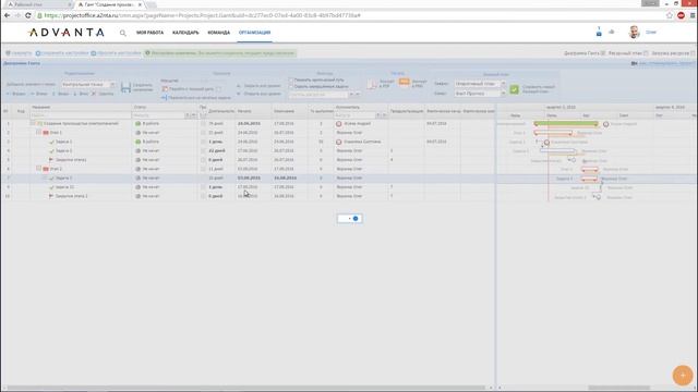 Работа с объектами в диаграмме Ганта смотреть онлайн
