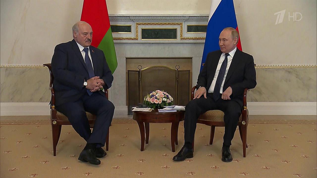 Вопросы безопасности обсудили Владимир Путин и Александр Лукашенко в ходе переговоров в Петербурге