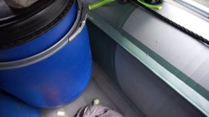 Ходовой тент для надувной лодки, вид изнутри.