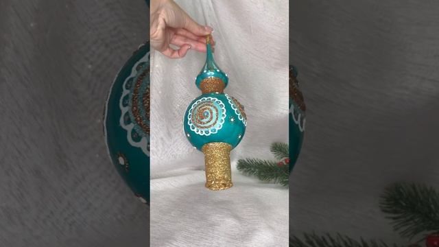 Арт. ВР5  Верхушка расписная бирюзовая