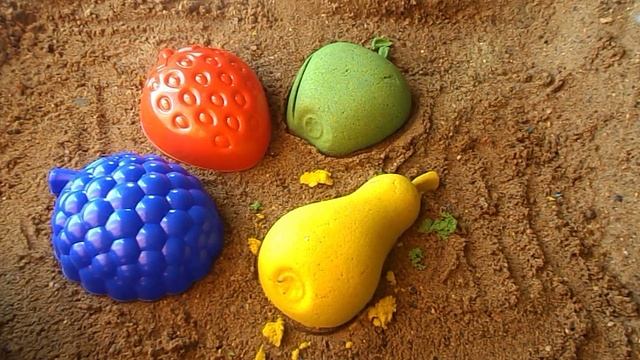 Учим цвета с кинетическим песком Формочки для песочницы фрукты