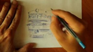 Как нарисовать поезд электропоезд ЭР-2  Электричку ручкой