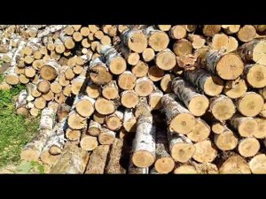 Колка дров на самодельном дровоколе