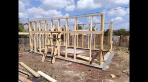 Строительство КАРКАСНОГО ДОМА 4 на 6! Возводим стены))