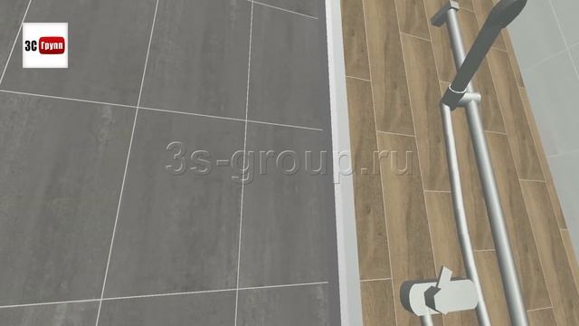 Плитка «Ломбардиа» Керама Марацци в интерьере ванной | 3D-раскладка