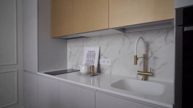 Дизайн интерьера однокомнатной квартиры 40 м2. Функциональная планировка для двоих. Рум тур смотреть онлайн