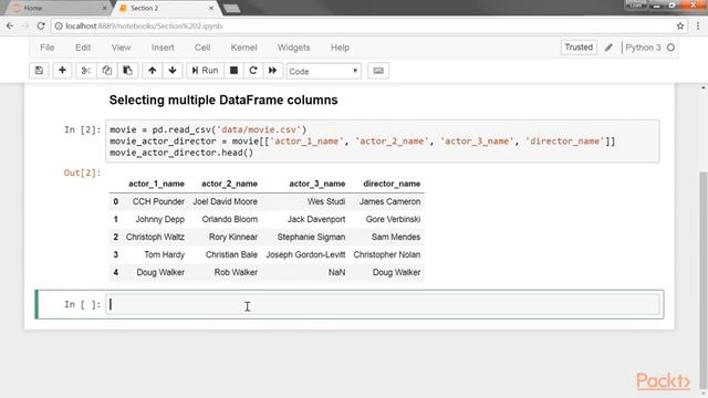 Data Analysis and Exploration with Pandas: Selecting Multiple DataFrame Columns|packtpub.com смотреть онлайн
