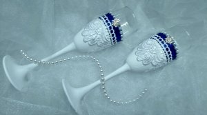 Оформление кружевных бокалов своими руками // МК