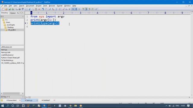 Command line argument | Input by command line argument | Argv variable | Python practice programs