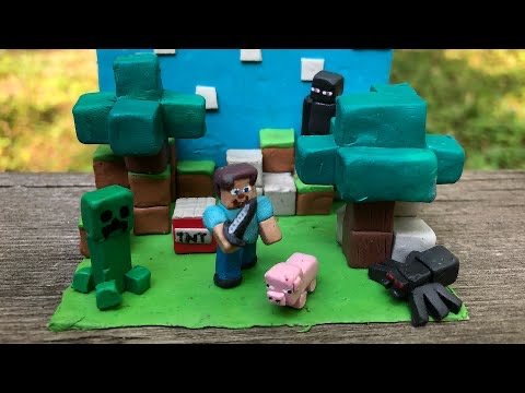 Лепим Крипера из Майнкрафта/How to Clay Creeper from Plasticine/Creeper Minecraft