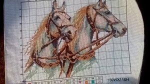 Пара лошадей. Джой сандей. Раритет риолис. Часть первая.вышивка крестом