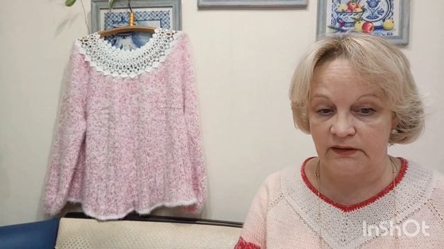 Вязальный эпизод#джемпер из хлопковой ТРАВКИ.