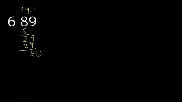 Dividir 89 entre 6 division inexacta con resultado decimal de 2 numeros con procedimiento смотреть онлайн