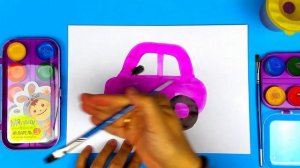 Как нарисовать МАШИНУ красками - Урок рисовния для детей