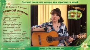 Лесной олень - аккорды, бой на гитаре.Guitar Chords Lesson. Детские песни под гитару