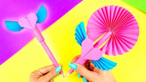 Веерная ручка Канцелярия своими руками Как сделать ручку из бумаги Оригами лайфхаки